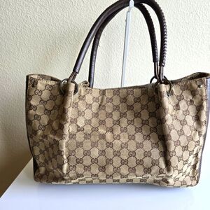 Gucci Brown Monogram Tote Bag